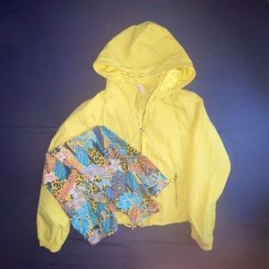 Yellow/multi Jacket and ankle length leggings set